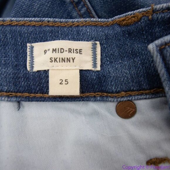 NEW Madewell Wilcrest Wash Distressed mid rise‎ Skinny Jeans, 25 - Picture 16 of 16